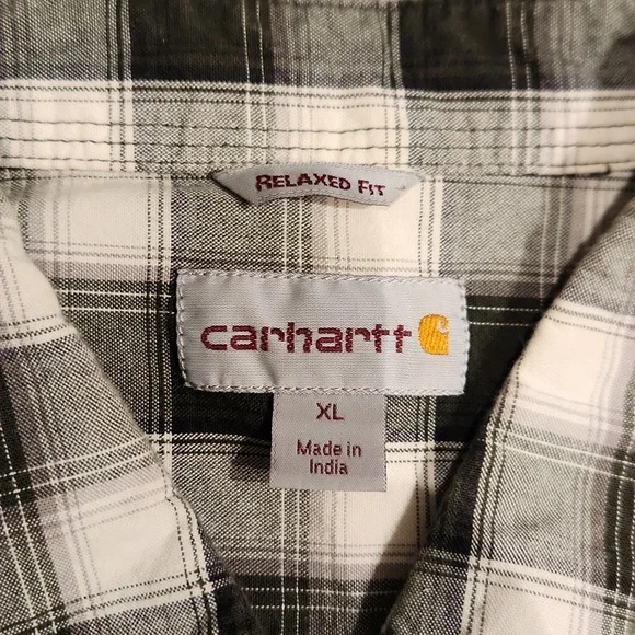 EUC Carhartt Relaxed Fit Men's sz XL Plaid Button Down Shirt - Picture 3 of 5